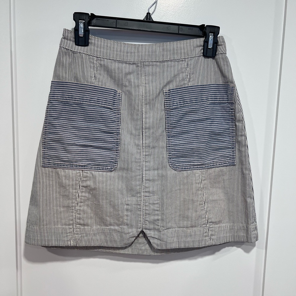 Pilcro Denim Stripe A Line Mini Skirt Sz 4